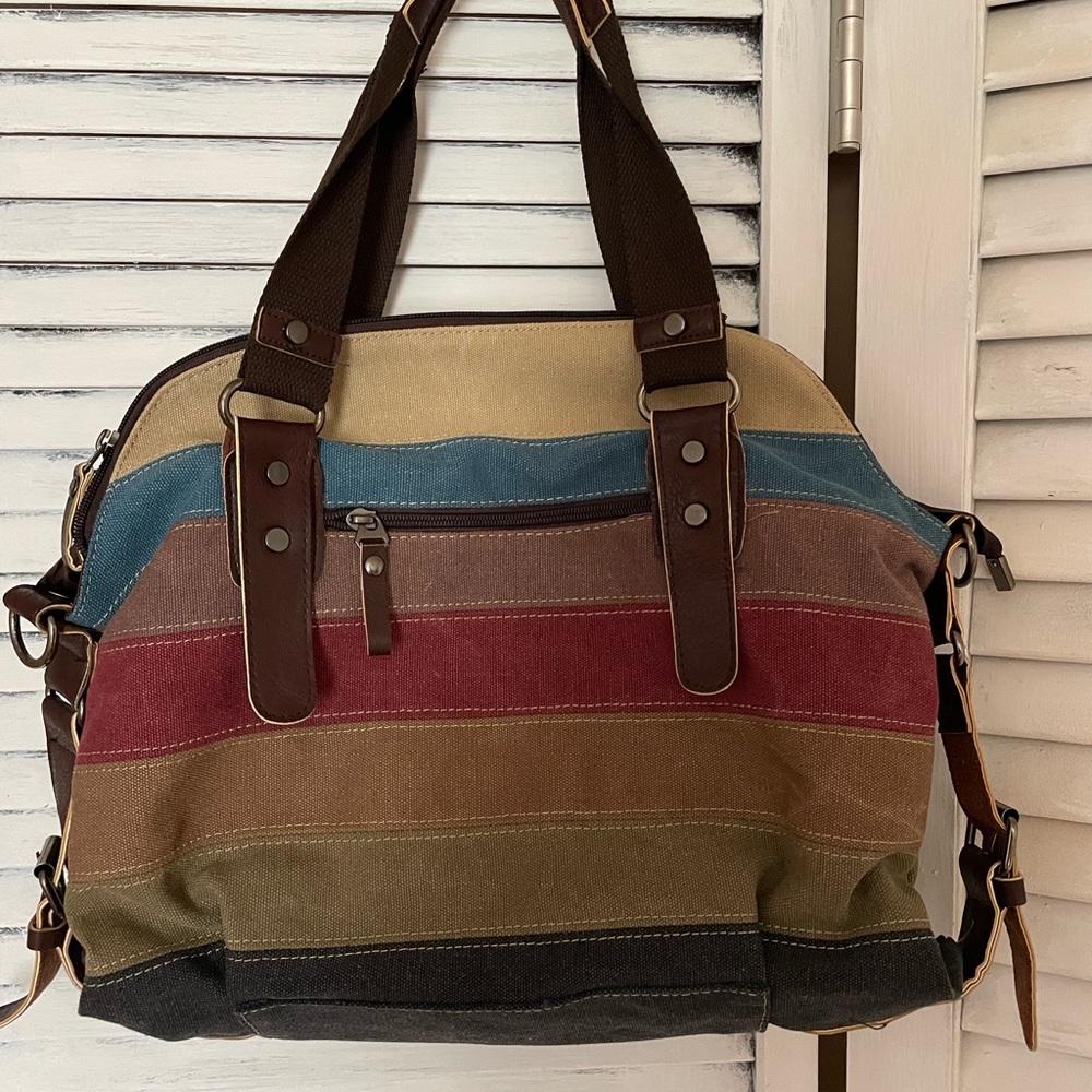 Multicolor Canvas Tote Bag (NWOT) - Picture 5 of 5